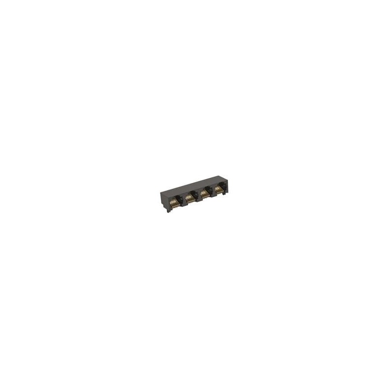 1 pcs : 44248-0058 - Modular Connectors / Ethernet Connectors 8/8 4 PORT MOD JACK R/A LO PRO INVERTED
