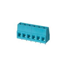 1 pcs : TB004-508-06BE - Fixed Terminal Blocks Terminal block, screw type, 5.08 , horizontal, 6 poles, CUI Blue, slotted screw, 