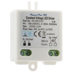 1 pcs - RS PRO LED Driver, 12V Output, 6W Output, 500mA Output, Constant Voltage