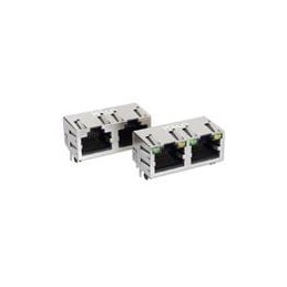 1 pcs : HCJT2-805SK - Modular Connectors / Ethernet Connectors Shielded 1x2 Tab-Up RJ45 NO LED