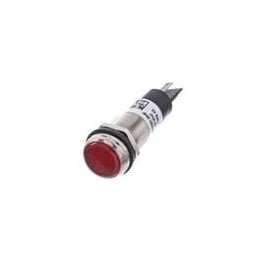 1 pcs : 656-1107-304F - LED Panel Mount Indicators 1/2 Flat Red 72VDC w/Terminals