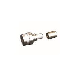 1 pcs : EZ-400-NMH-X - RF Connectors / Coaxial Connectors N-Male (plug) crimp (non-solder pin) hex/knurl nut, no braid trim