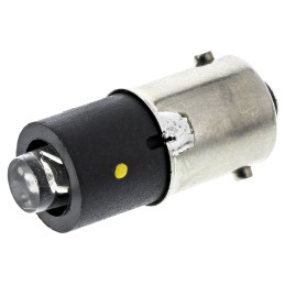 1 pcs - Marl Yellow LED Indicator Lamp, 8-48V ac/dc, BA9s Base, 4.9mm Diameter, 16000mcd