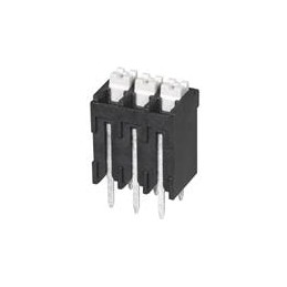 1 pcs : TBLH10V-350-03BK - Fixed Terminal Blocks Terminal block, screwless, High Temp, 3.5, Vertical, 3, Black w Gray Button