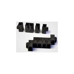 1 pcs : 955-602-04010 - Fibre Optic Connectors Stack MPO Adapt 1x4 BLK w/Flnge, no shut