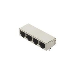 1 pcs : 09455511124 - Modular Connectors / Ethernet Connectors RJI RJ45 4-port jack Cat.5 THT angled