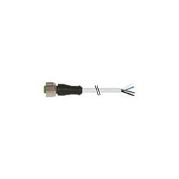 1 pcs : 7000-12221-2140500 - DIN Connectors M12 female 0 with cable, PVC 4x0.34 gy UL/CSA 5m
