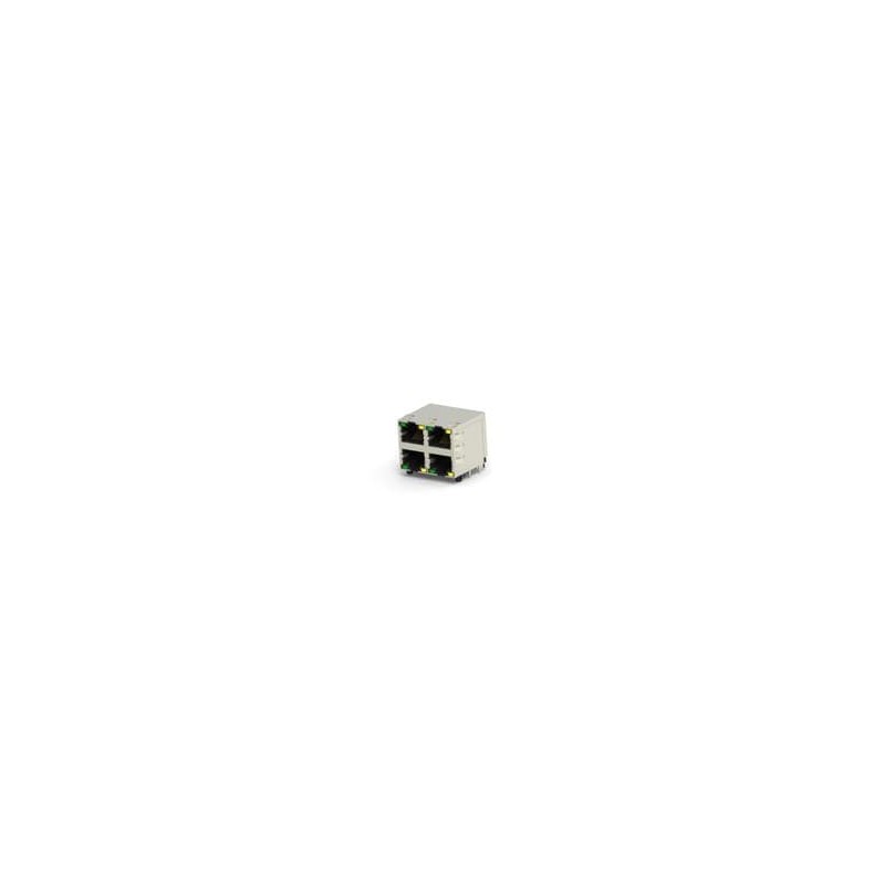 1 pcs : 2041376-2 - Modular Connectors / Ethernet Connectors RJ45 W LED 2X2 30u DIP H 25.4mm