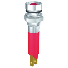 1 pcs - Signal Construct Yellow Panel Mount Indicator, 230V, 8mm Mounting Hole Size, Solder Tab Termination
