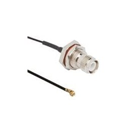 1 pcs : 095-850-289-200 - RF Cable Assemblies AMC4 Right Angle Plug to RP-TNC Straight Bulkhead Jack 1.13 mm 50 Ohm 200 mm (7.87