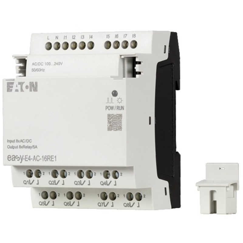 1 pcs - Eaton EasyE4 Series Module, 100 - 240 V ac/dc Supply, Digital, Relay Output, 8-Input, Digital Input