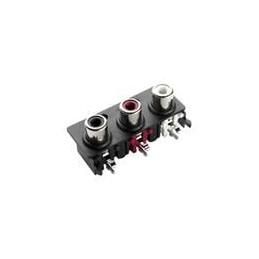1 pcs : RCJ-32265 - RCA Phono Connectors RCA jack, 3P, 1 x 3, rt, through hole, BE/GR/RD