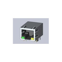 1 pcs : A60-113-300P432 - Modular Connectors / Ethernet Connectors 10P/8C MAGNETIC JACK W/O LED LATCH-DOWN