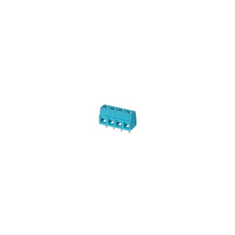 1 pcs : TB006-508-04BE - Fixed Terminal Blocks Terminal block, screw type, 5.08 , horizontal, 4 poles, CUI Blue, slotted screw, 
