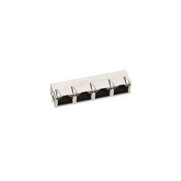 1 pcs : GWLGX-S1488-G/Y - Modular Connectors / Ethernet Connectors 8P8C 4PT GRN/YLW LED 4PORT SHLD GLD FLAS