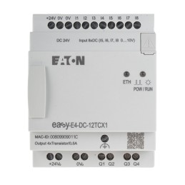 1 pcs - Eaton EasyE4 Series Logic Module, 24 V dc Supply, Transistor Output, 4 (Analogue), 8 (Digital)-Input, Analogue, Digital