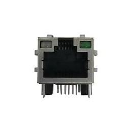 1 pcs : 2250067-2 - Modular Connectors / Ethernet Connectors 1X1 726 10/100 TAB UP WITH LED
