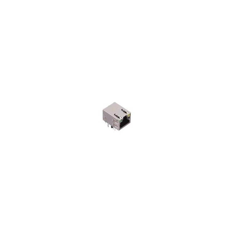 1 pcs : 1-2250024-1 - Modular Connectors / Ethernet Connectors Single Port Tab Up with LED