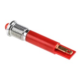 1 pcs - RS PRO Red Panel Mount Indicator, 24V ac, 8mm Mounting Hole Size, Solder Tab Termination