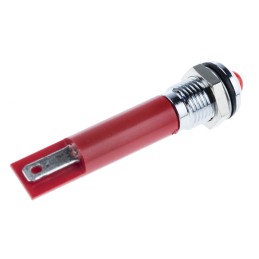 1 pcs - RS PRO Red Panel Mount Indicator, 8mm Mounting Hole Size, Solder Tab Termination, IP67