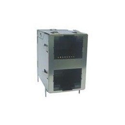 1 pcs : ARJ21A-MBSD-A-B-EMU2 - Modular Connectors / Ethernet Connectors CONN MAGJACK 2PORT 100 BASE-TX