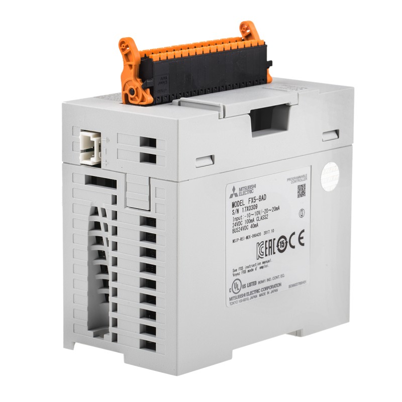 1 pcs - Mitsubishi Analog Input Module for Use with FX5U CPU Module, FX5UC CPU Module, Analogue, Digital, 24 V dc