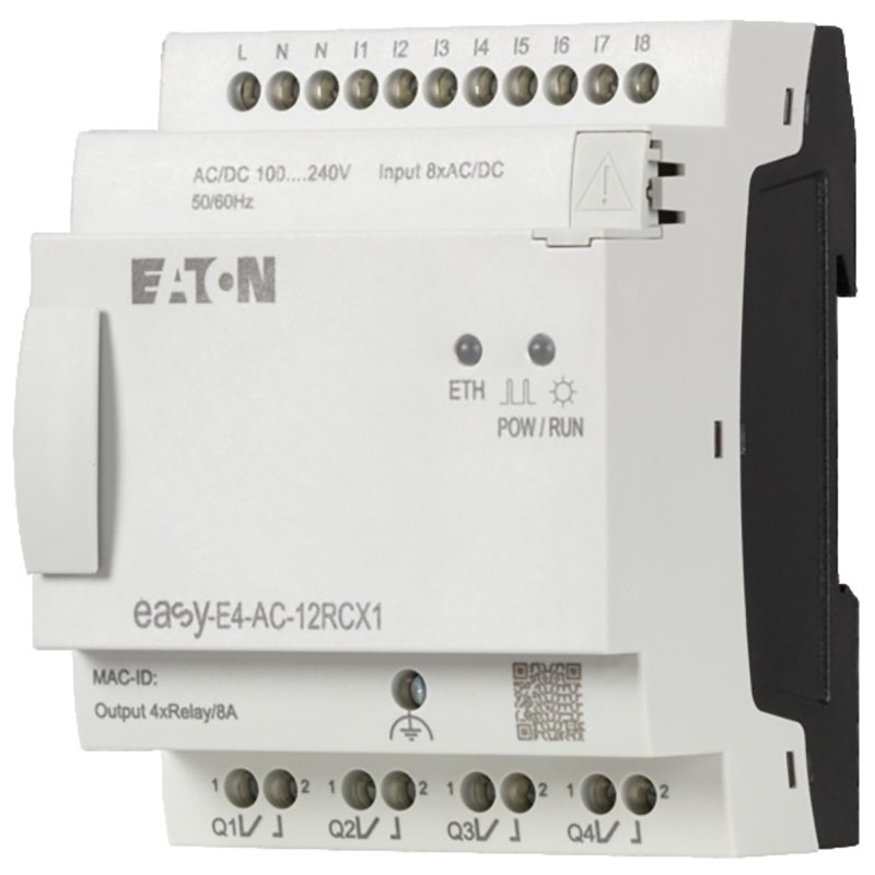1 pcs - Eaton EasyE4 Series Control Relay, 100 - 240 V ac/dc Supply, Digital, Relay Output, 8-Input, Digital Input