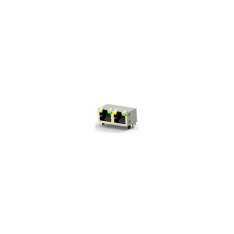 1 pcs : 6116353-1 - Modular Connectors / Ethernet Connectors INV MJ 1X2 PNL GRD LED (G/Y)