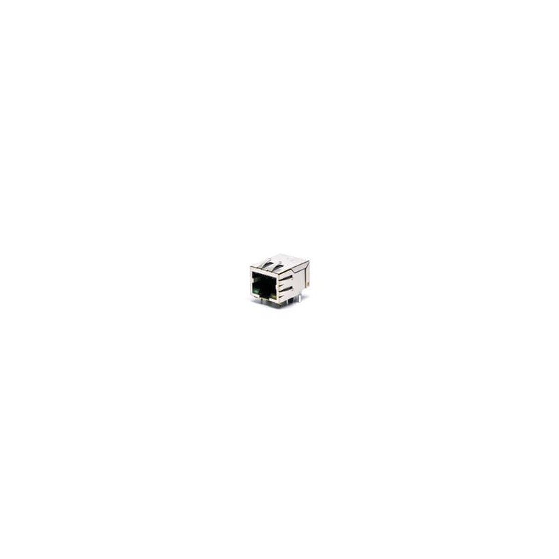 1 pcs : JX00-0027NL - Modular Connectors / Ethernet Connectors 1X1 TAB DOWN W/LED'S ETHERNET (NON PoE)