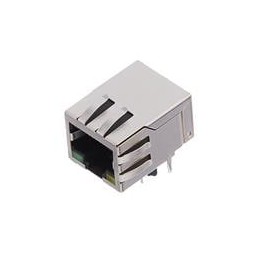 1 pcs : JX0011D21BNL - Modular Connectors / Ethernet Connectors 1X1 TAB DOWN W/LED'S ETHERNET (NON PoE)