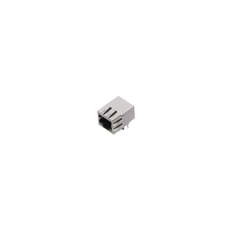1 pcs : JX0011D21BNL - Modular Connectors / Ethernet Connectors 1X1 TAB DOWN W/LED'S ETHERNET (NON PoE)