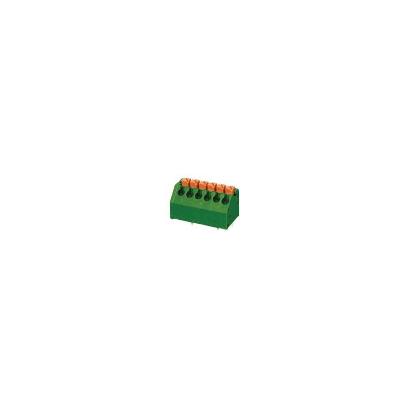 1 pcs : TBL002A-350-06GR-2OR - Fixed Terminal Blocks Terminal block, screwless, 3.50, 45, 6 poles, green w orange tab