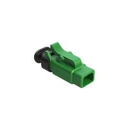 1 pcs : ATM06-2S-SR01GN - Automotive Connectors 2 Position, Plug, Socket, Strain Relief End Cap, Green Body