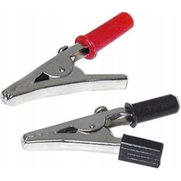 Crocodile clips black red with banana connector 2 pcs