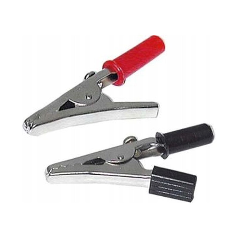 Crocodile clips black red with banana connector 2 pcs