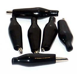 Crocodile clip black insulated 44mm 4 pcs