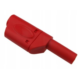4mm banana plug with safety socket, red 2904