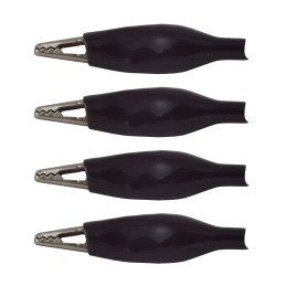 Insulated crocodile clip 27mm black 4 pcs