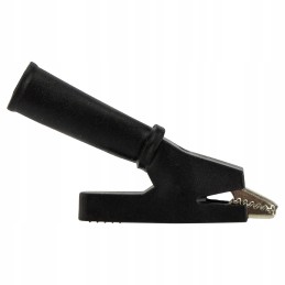 Black crocodile clip with banana socket for the meter