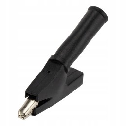 Black crocodile clip with banana socket for the meter