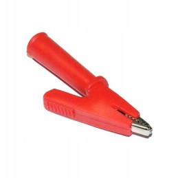 Red crocodile clip with a banana socket for the meter