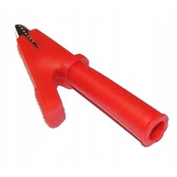 Red crocodile clip with a banana socket for the meter