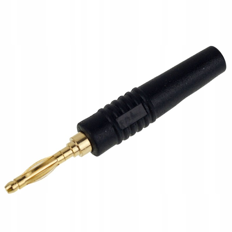 Banana plug 2mm black amass 25 205 2 gold plated