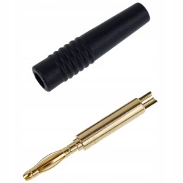 Banana plug 2mm black amass 25 205 2 gold plated