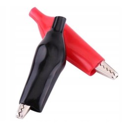 Set of 2 insulated crocodile clips 54mm