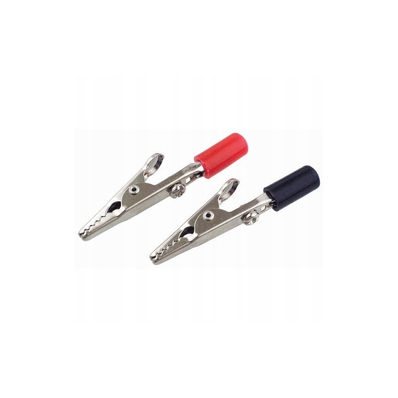 Crocodile socket, banana, 2 pcs, set, red, black