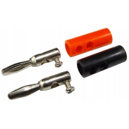 Banana plug, set of 2, black and red