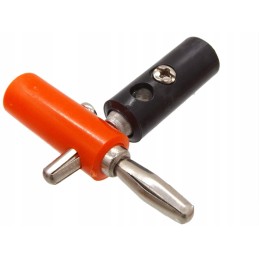 Banana plug, set of 2, black and red