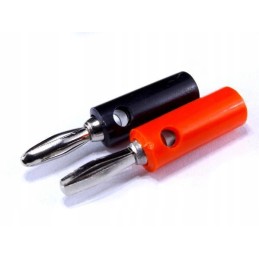 Banana plug, set of 2, black and red