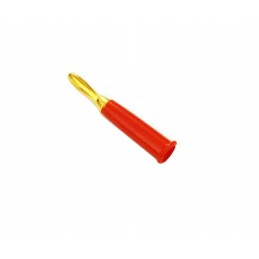 Banana plug, gold, red, 2 pcs